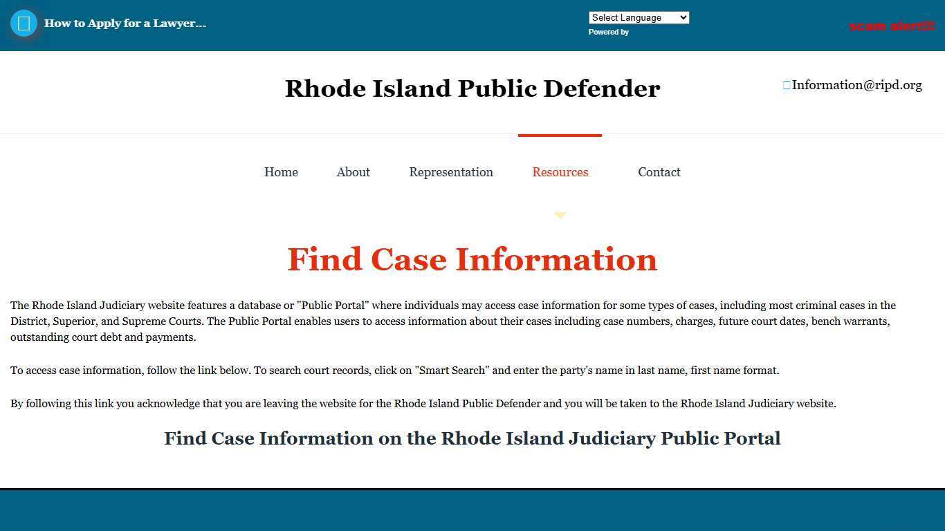 Find Case Information